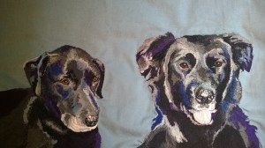 Bella and Polly, another Christmas commission. I enjoyed tackling the shine on their coats