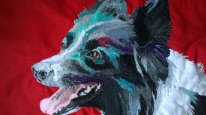 I was commissioned earlier in the year to stitch a quartet of water-loving border collies and here is the first. Tongues and teeth can be a bit tricky to stitch, but was pleased with Erintitch 